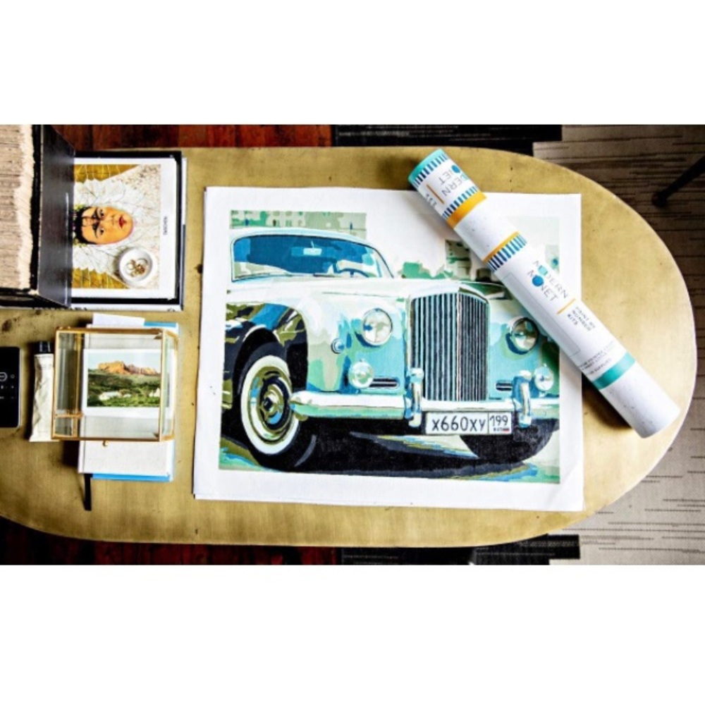 Modern Monet Paint by Numbers Kit Vintage Car 16x20 NWT